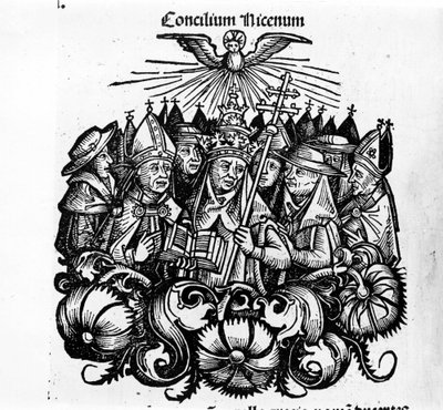 The Council of Nicea. Illustration of 