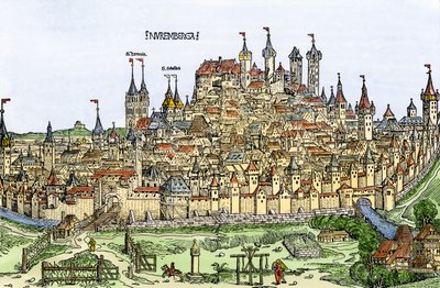 View of the city of Nuremberg, Germany by Hartmann Schedel