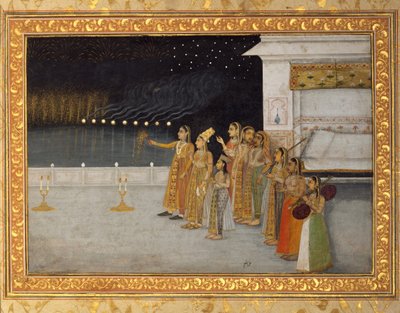 Ladies of the Imperial Harem Celebrating the Night of Shab-i Bara, 1725-50 by Hashim
