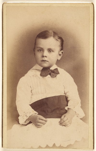 Unidentified Little Boy Wearing a Bow Tie, Seated by Hastings and White and Fisher
