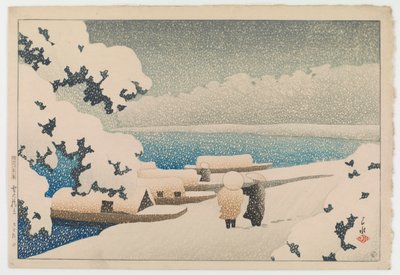 Snow at Hashidate, from the series Souvenirs of Travel II by Hasui Kawase