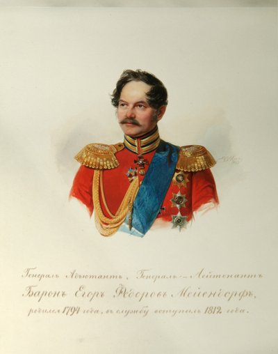 Portrait of General Yegor Fyodorovich Meiendorf 1794-1879 From the Album of the Imperial Horse Guards, 1846-1849 by Hau