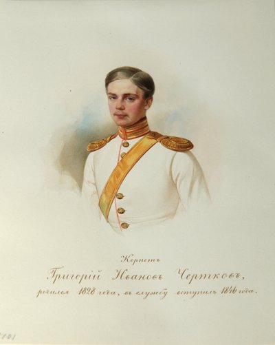 Portrait of Grigory Ivanovich Chertkov from the Album of the Imperial Horse Guards by Hau