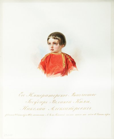 Portrait of Tsarevich Nicholas Alexandrovich of Russia From the Album of the Imperial Horse Guards by Hau