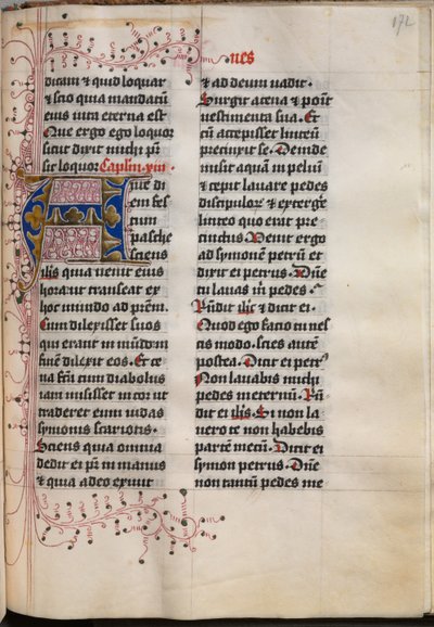 Gospel Book with Evangelist Portraits: Decorated Initial by Hausbuch Master