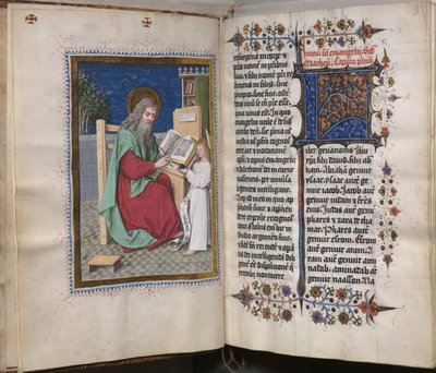 Gospel Book with Evangelist Portraits: Decorated Initial by Hausbuch Master