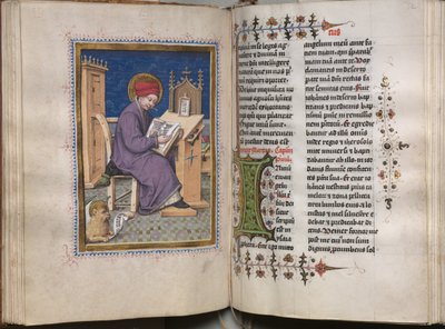 Gospel Book with Evangelist Portraits: Decorated Initial by Hausbuch Master