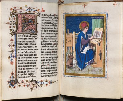 Gospel Book with Evangelist Portraits: Decorated Initial by Hausbuch Master