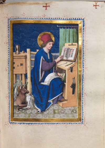 Gospel Book with Evangelist Portraits: Saint Luke by Hausbuch Master