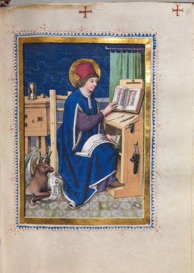 Gospel Book with Evangelist Portraits: Saint Luke by Hausbuch Master