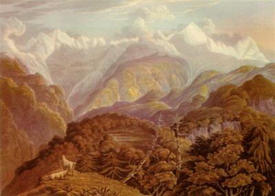 The Valley of the Jumna Showing the Two Grand Peaks of Bunder Punch, 1946 by Havell and Son