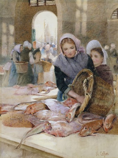 Women in the Fish Market, Boulogne by Hector Caffieri