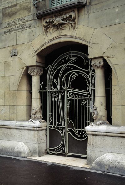 Art Nouveau Architecture: View of the Entrance Door of the Castel Beranger in Paris by Hector Guimard