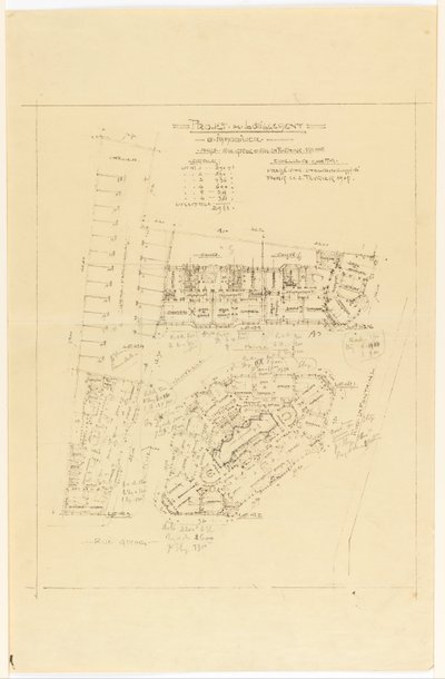 Plan, Project de Lotillement, rue Gros and rue de la Fontaine, Paris by Hector Guimard