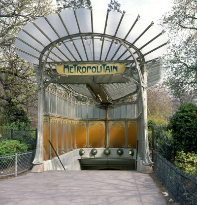 Porte Dauphine, metro stop, Guimard architecture by Hector Guimard