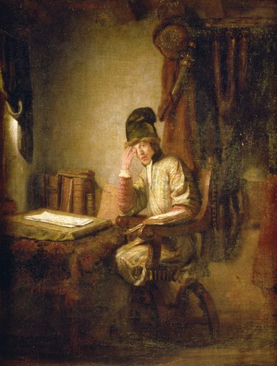 A Young Philosopher in His Study by Heiman Dullaert