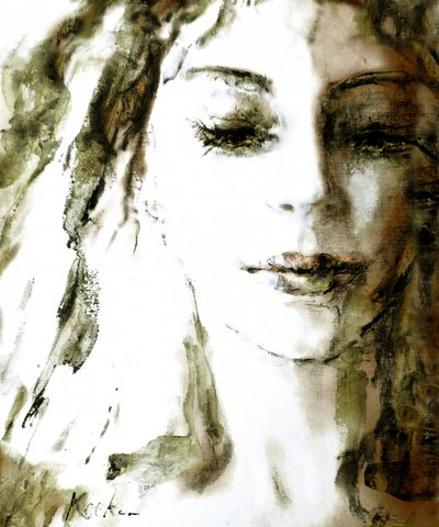 Pensive Woman Portrait by Hein Kocken