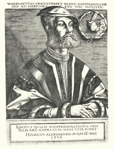 Bernhard Knipperdolling, German Anabaptist leader and one of the leaders of the Munster Rebellion of 1534-1535 by Heinrich (after) Aldegrever