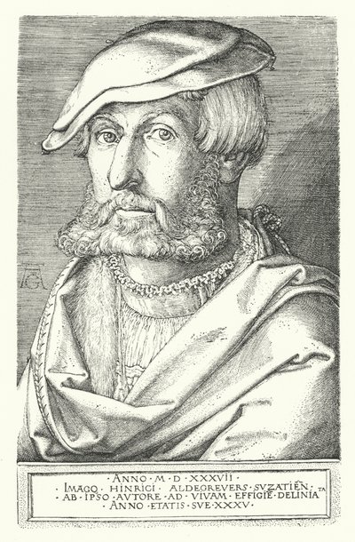 Self-portrait of Heinrich Aldegrever, German painter and engraver by Heinrich (after) Aldegrever