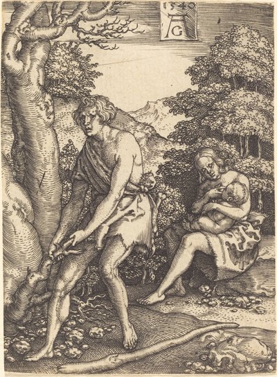 Adam and Eve at Work by Heinrich Aldegrever