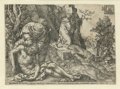 Good Samaritan Treating the Wounds (Parable of the Good Samaritan) by Heinrich Aldegrever
