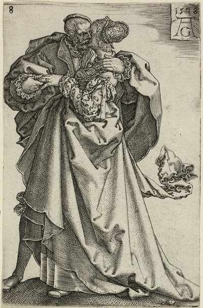 Dancing Couple, plate eight from The Large Wedding-Dancers by Heinrich Aldegrever