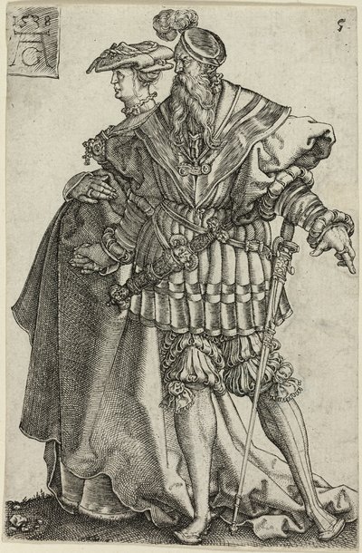 Dancing Couple (plate five from The Large Wedding-Dancers) by Heinrich Aldegrever