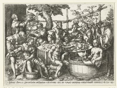 Feast of the Rich Man (Parable of Lazarus and the Rich Man) by Heinrich Aldegrever
