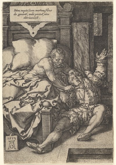 Judge Herkinbald Cutting the Throat of His Nephew by Heinrich Aldegrever