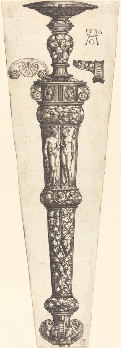 Large Dagger Sheath with Nude Couple by Heinrich Aldegrever