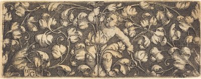 Ornament with Foliage and a Child in the Center by Heinrich Aldegrever