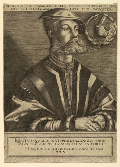 Portrait of Bernard Knipperdolling, A Chief of the Anabaptists of Münster by Heinrich Aldegrever