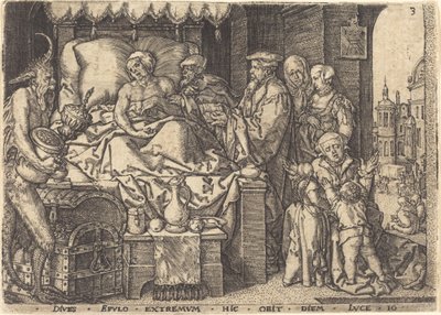 The Rich Man on His Death Bed by Heinrich Aldegrever