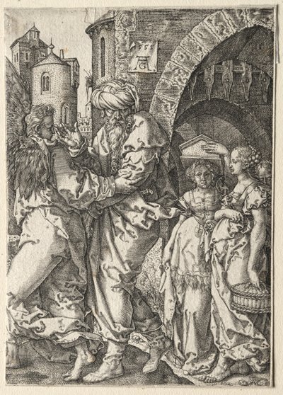 The Story of Lot: Lot and His Family Fleeing Sodom by Heinrich Aldegrever