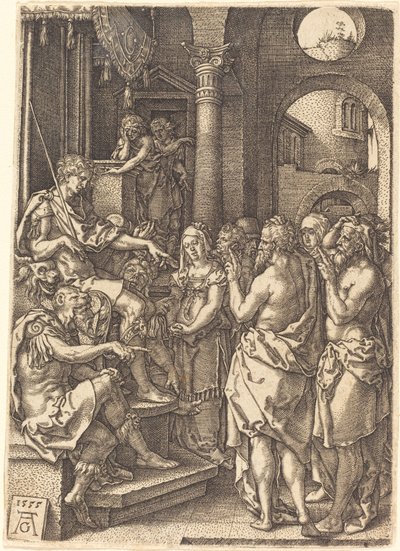 The Two Elders Before the Judge, 1555 by Heinrich Aldegrever