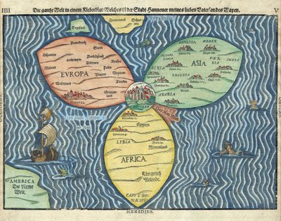 The Three Continents with Jerusalem in the Center of the World by Heinrich Buntig
