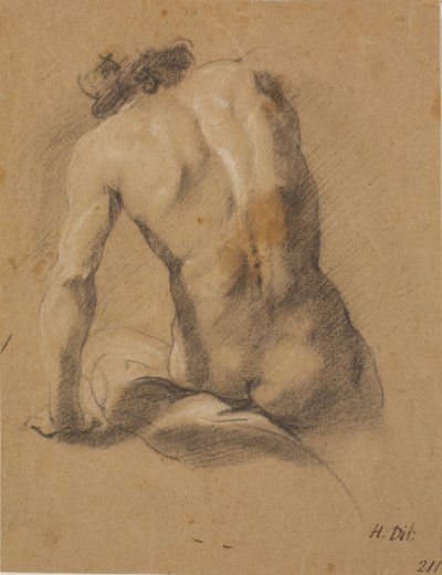 Seated Male Model, Seen from the Back by Heinrich Dittmers