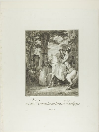 Meeting in the Woods of Boulogne, from Monument of the Physical and Moral Costume of the Late Eighteenth Century by Heinrich Guttenberg