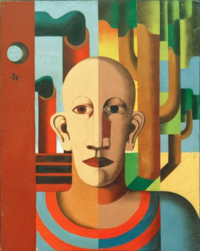 Worker (Self-Portrait in Front of Trees and Chimneys) by Heinrich Hoerle