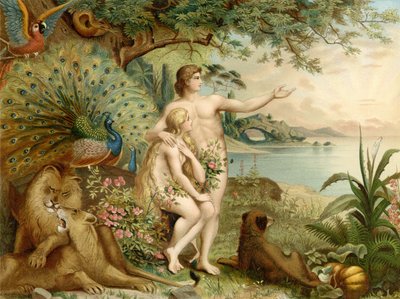Adam and Eve in Paradise by Heinrich Jenny