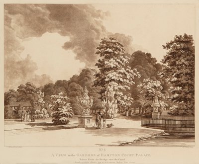 View of the Gardens at Hampton Court Palace by Heinrich Joseph Schuz