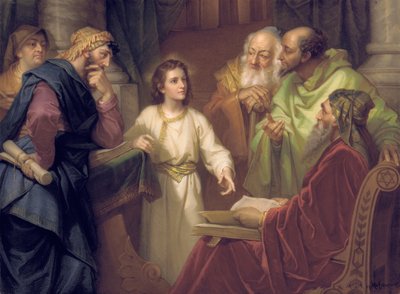 Plaque Depicting Christ in the Temple by Heinrich Karl Hofmann