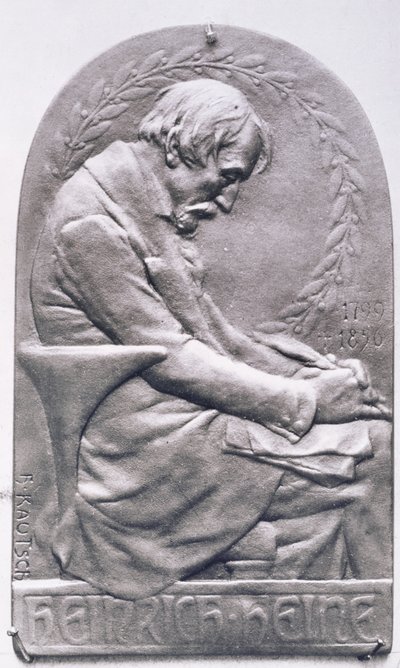 Portrait Medallion of Heinrich Heine (1797-1856) by Heinrich Kautsch