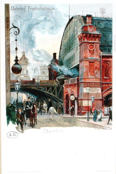 The railway station in the Friedrichstrasse, Berlin by Heinrich Kley