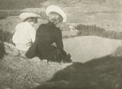 Fields in Birgitz (Hans and Mary sitting) by Heinrich Kuhn
