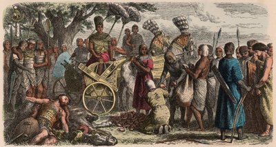 Ancient Egypt: The Prisoners Brought Before the Victorious Pharaoh Ramses II, 1866 by Heinrich Leutemann