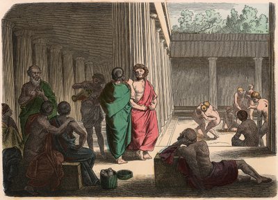 Ancient Greece: In the Gymnasium. Platonists, Epicureans, Cynics & Wrestlers by Heinrich Leutemann