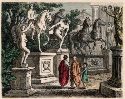 Ancient Greece: Olympic Champions Statues Erected in Olympia, 1866 by Heinrich Leutemann