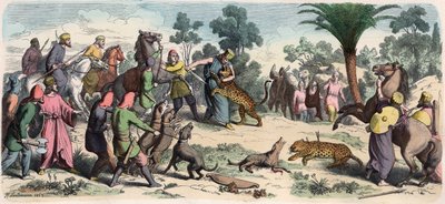 Ancient Orient: A Persian King and His Entourage Hunting by Heinrich Leutemann