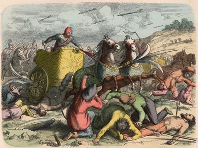 Ancient Orient, Persian War Carriage During a Battle by Heinrich Leutemann